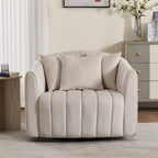 Lot de 2 fauteuils pivotants rembourrés 40,4 W, fauteuil pivotant simple et moderne avec oreillers