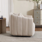 Lot de 2 fauteuils pivotants rembourrés 40,4 W, fauteuil pivotant simple et moderne avec oreillers