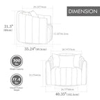 Lot de 2 fauteuils pivotants rembourrés 40,4 W, fauteuil pivotant simple et moderne avec oreillers