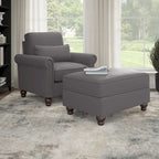 Bush Furniture Coventry Living Room Accent Chair with Ottoman Set