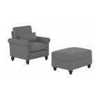 Fauteuil d'appoint de salon avec pouf