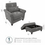 Fauteuil d'appoint de salon avec pouf