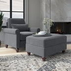 Fauteuil d'appoint de salon avec pouf