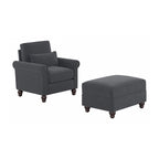 Fauteuil d'appoint de salon avec pouf