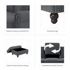 Fauteuil d'appoint de salon avec pouf