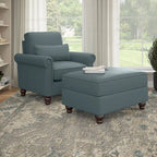 Fauteuil d'appoint de salon avec pouf
