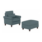 Fauteuil d'appoint de salon avec pouf