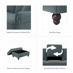 Fauteuil d'appoint de salon avec pouf