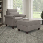 Fauteuil d'appoint de salon avec pouf