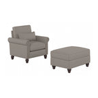 Fauteuil d'appoint de salon avec pouf
