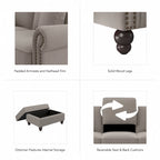 Fauteuil d'appoint de salon avec pouf