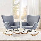 Fauteuil à bascule Teddy 2 pièces rembourré avec poches de rangement Fauteuils d'appoint à bascule modernes Chaise d'appoint confortable