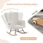 Fauteuil à bascule Teddy 2 pièces rembourré avec poches de rangement Fauteuils d'appoint à bascule modernes Chaise d'appoint confortable