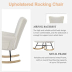 Fauteuil à bascule Teddy 2 pièces rembourré avec poches de rangement Fauteuils d'appoint à bascule modernes Chaise d'appoint confortable