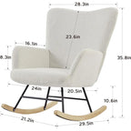 Fauteuil à bascule Teddy 2 pièces rembourré avec poches de rangement Fauteuils d'appoint à bascule modernes Chaise d'appoint confortable