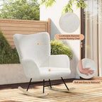 Fauteuil à bascule Teddy 2 pièces rembourré avec poches de rangement Fauteuils d'appoint à bascule modernes Chaise d'appoint confortable