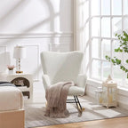 Fauteuil à bascule Teddy 2 pièces rembourré avec poches de rangement Fauteuils d'appoint à bascule modernes Chaise d'appoint confortable