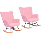 Fauteuil à bascule Teddy 2 pièces rembourré avec poches de rangement Fauteuils d'appoint à bascule modernes Chaise d'appoint confortable