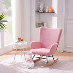 Fauteuil à bascule Teddy 2 pièces rembourré avec poches de rangement Fauteuils d'appoint à bascule modernes Chaise d'appoint confortable
