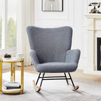 Fauteuil à bascule Teddy 2 pièces rembourré avec poches de rangement Fauteuils d'appoint à bascule modernes Chaise d'appoint confortable