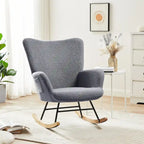 Fauteuil à bascule Teddy 2 pièces rembourré avec poches de rangement Fauteuils d'appoint à bascule modernes Chaise d'appoint confortable