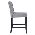 Tabouret de comptoir classique à dossier capitonné 24 po avec pattes au fini noir
