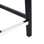 Tabouret de comptoir classique à dossier capitonné 24 po avec pattes au fini noir