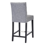 Tabouret de comptoir classique à dossier capitonné 24 po avec pattes au fini noir