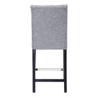 Tabouret de comptoir classique à dossier capitonné 24 po avec pattes au fini noir