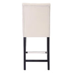 Tabouret de comptoir classique à dossier capitonné 24 po avec pattes au fini noir