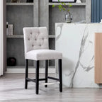 Tabouret de comptoir classique à dossier capitonné 24 po avec pattes au fini noir