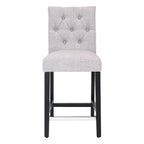 Tabouret de comptoir classique à dossier capitonné 24 po avec pattes au fini noir