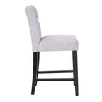 Tabouret de comptoir classique à dossier capitonné 24 po avec pattes au fini noir