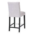 Tabouret de comptoir classique à dossier capitonné 24 po avec pattes au fini noir