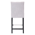 Tabouret de comptoir classique à dossier capitonné 24 po avec pattes au fini noir