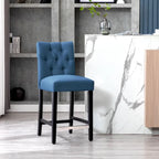 Tabouret de comptoir classique à dossier capitonné 24 po avec pattes au fini noir