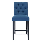 Tabouret de comptoir classique à dossier capitonné 24 po avec pattes au fini noir