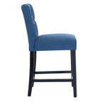 Tabouret de comptoir classique à dossier capitonné 24 po avec pattes au fini noir