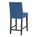Tabouret de comptoir classique à dossier capitonné 24 po avec pattes au fini noir