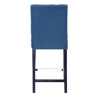 Tabouret de comptoir classique à dossier capitonné 24 po avec pattes au fini noir