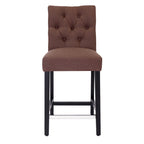 Tabouret de comptoir classique à dossier capitonné 24 po avec pattes au fini noir