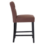 Tabouret de comptoir classique à dossier capitonné 24 po avec pattes au fini noir