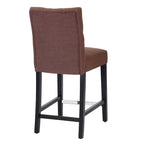 Tabouret de comptoir classique à dossier capitonné 24 po avec pattes au fini noir