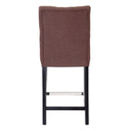 Tabouret de comptoir classique à dossier capitonné 24 po avec pattes au fini noir