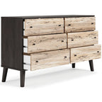 Commode 6 tiroirs à grain de bois