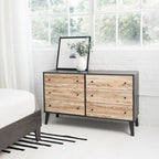 Commode 6 tiroirs à grain de bois