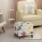 Adeco 16.3 Cube Ottoman Foot Rest Stool