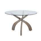 Table à manger ronde en verre