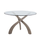 Table à manger ronde en verre