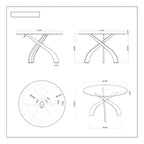 Table à manger ronde en verre